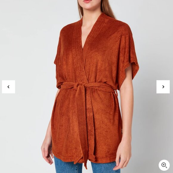 Terry by Simon Miller Lono Kimono Short Robe in Caramel NWT - Picture 2 of 12